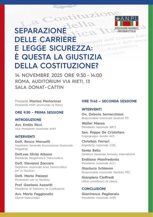 SEPARAZIONE DELLE CARRIERE E LEGGE SICUREZZA: È QUESTA LA GIUSTIZIA DELLA COSTITUZIONE?