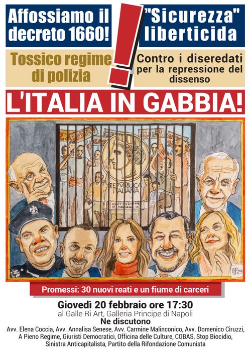 Affossiamo il decreto 1660 - L'ITALIA IN GABBIA